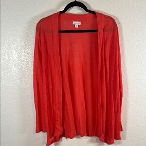 J. Jill Love Linen Coral Linen Cardigan Size Medium